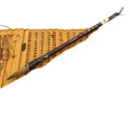 Traditional Chinese wolf hair calligraphy brushes with steel rod handles in large, medium, small, and trumpet sizes.