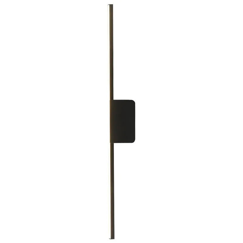 Modern black LED mirror headlight bedside lamp on bedside table, 40cm or 55cm height option