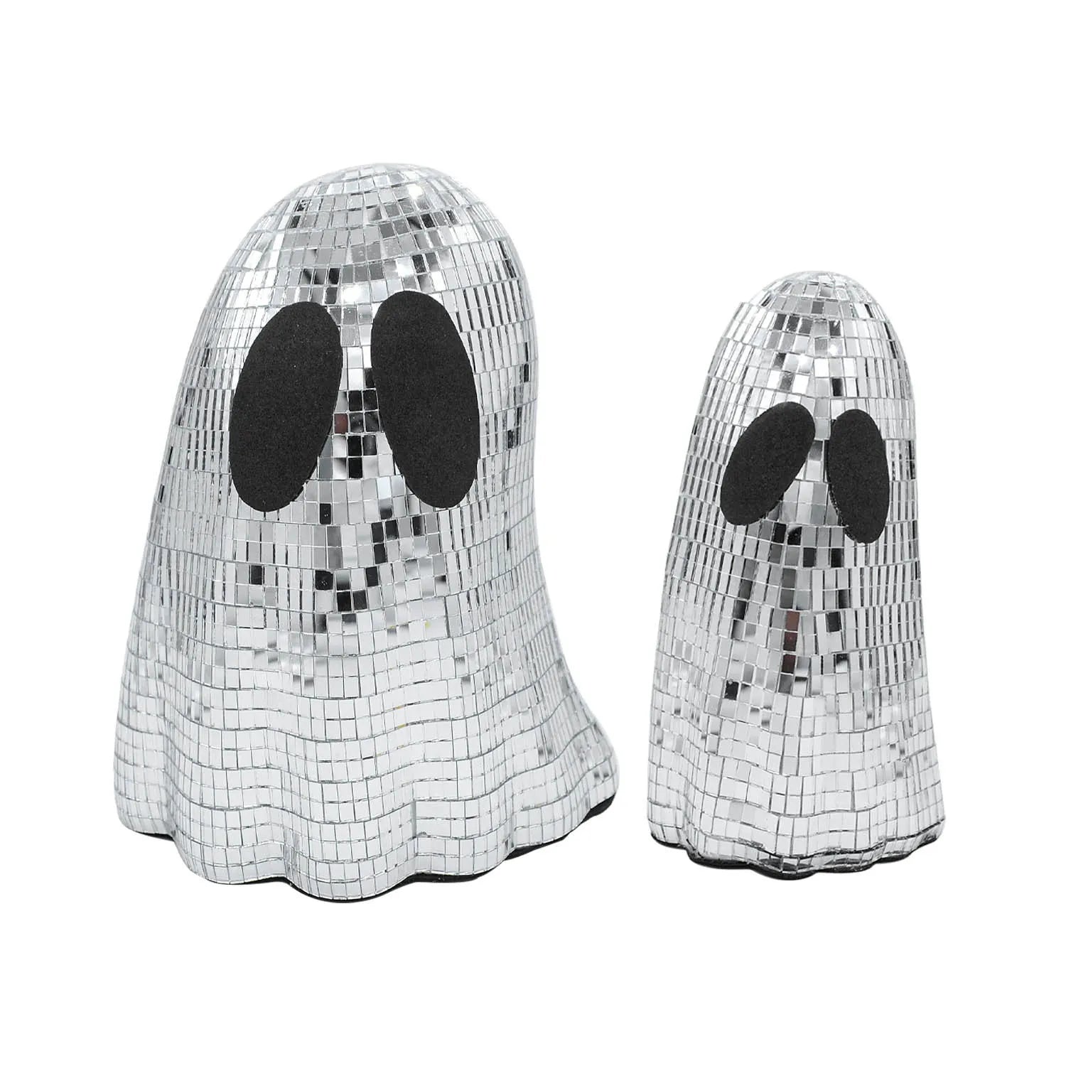 Silver mosaic mirror Halloween ghost decoration with inlaid glass surface