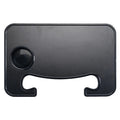 Portable black ABS plastic car steering wheel laptop stand with foldable drink cup holder on vehicle steering wheel