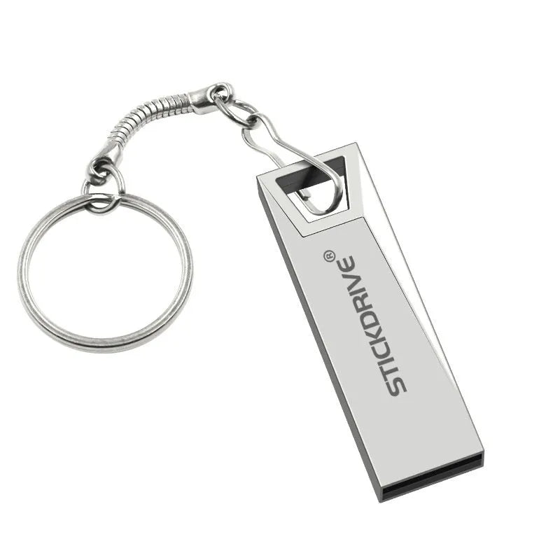 Silver metal USB flash drive on a black chain necklace for wearable data storage.