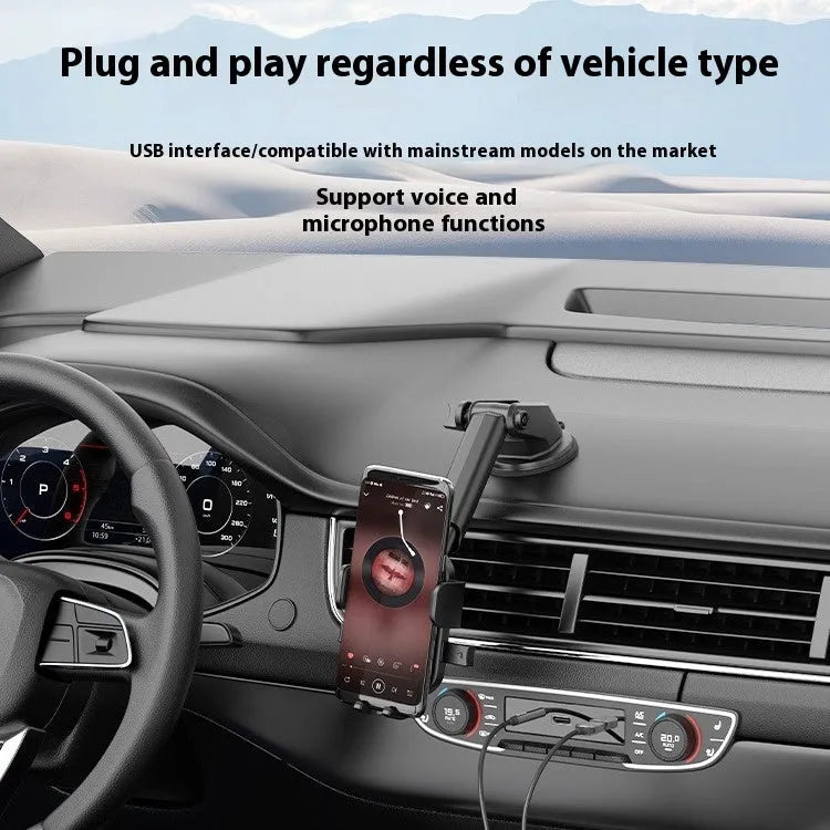 USB car Bluetooth audio receiver with zinc alloy USB connector and copper 3.5mm jack for vehicle installation