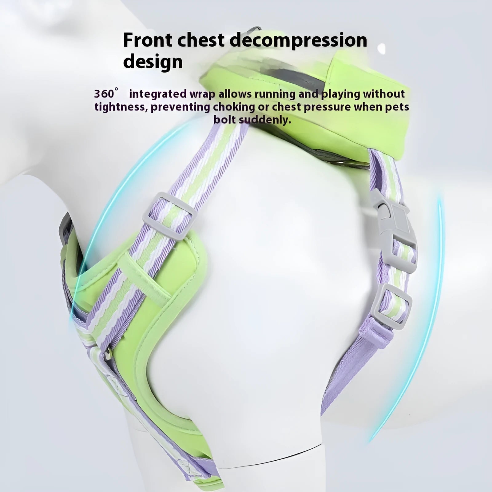 Explosion-proof anti-strangulation pet harness in Oxford cloth with included traction rope