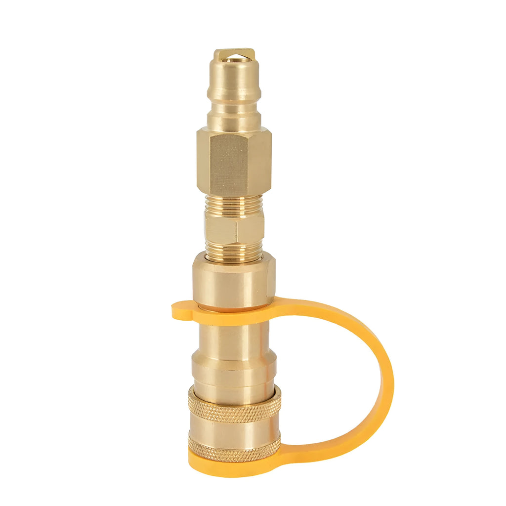 Brass gas propane conversion charging connector with 3/8 inch threads