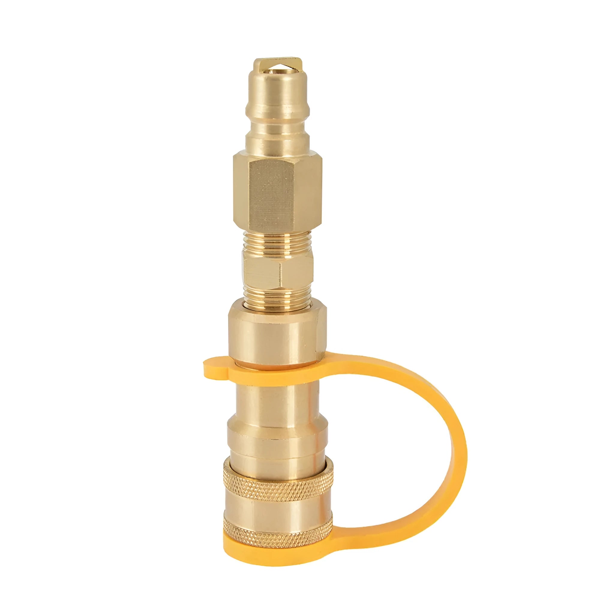 Brass gas propane conversion charging connector with 3/8 inch threads
