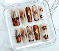 Wearable nail painting kit with jelly glue, rubbing strips and nail patches in SGJ-A2-0026 French style