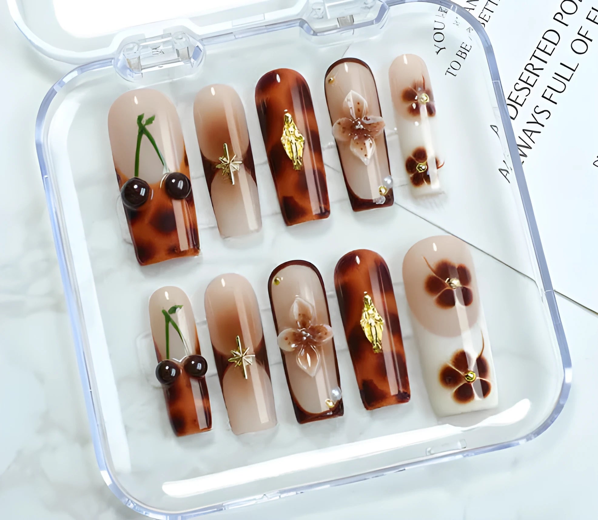 Wearable nail painting kit with jelly glue, rubbing strips and nail patches in SGJ-A2-0026 French style