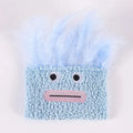 Big mouth explosion head shaped catnip plush toy for cats in blue, green, orange, and purple colours
