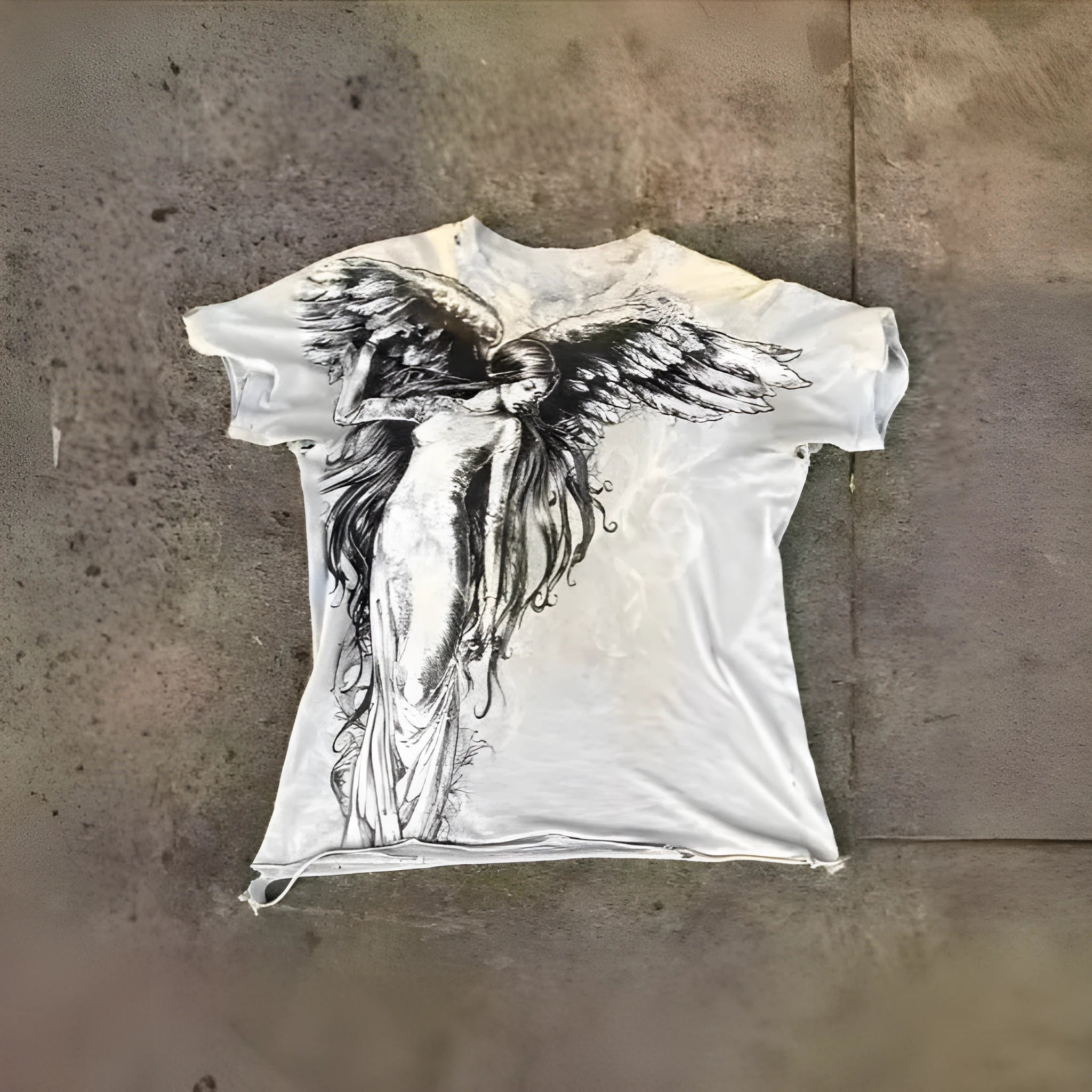 Gothic style men's short sleeve t-shirt with cartoon print in HQ929 colour