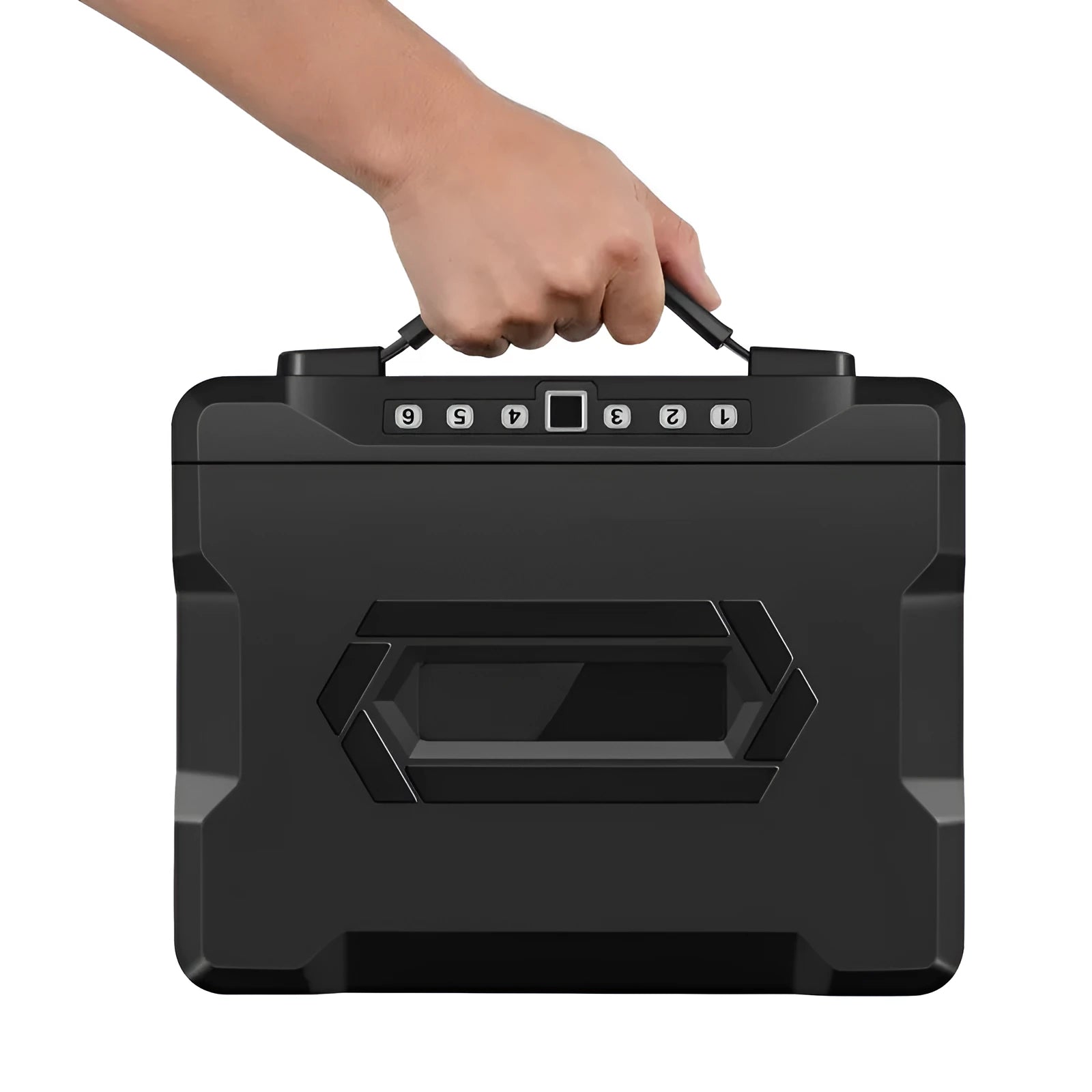 Compact L12 model mechanical safe box made from grey youjingang steel.