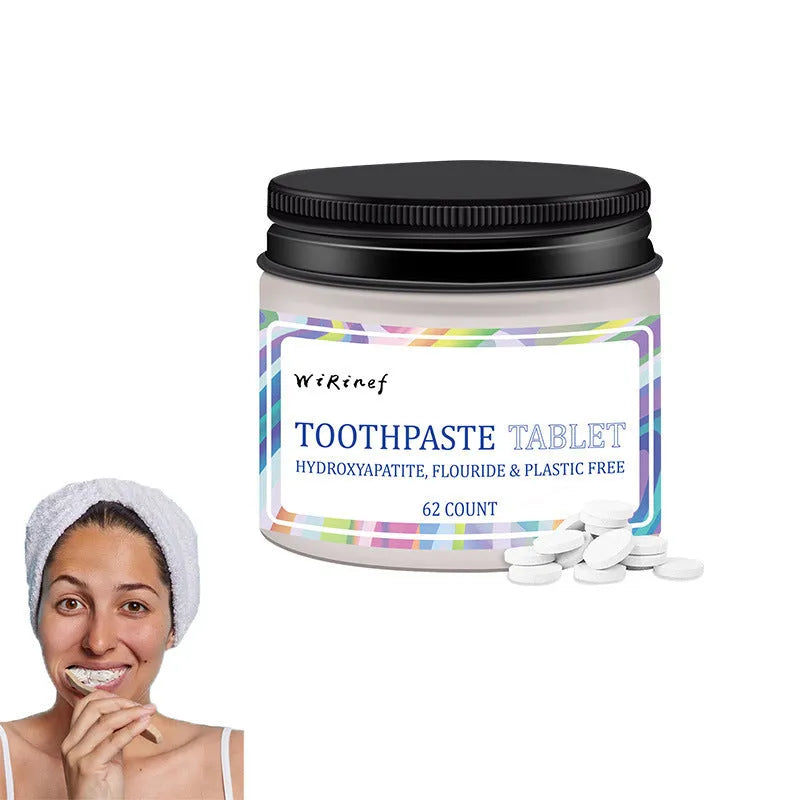 62 piece solid toothpaste tablets in TP19 format for portable oral hygiene