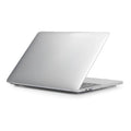 Transparent and black PC hard shell protective cases for Apple MacBook Pro 14.2 and 16.2-inch laptops.