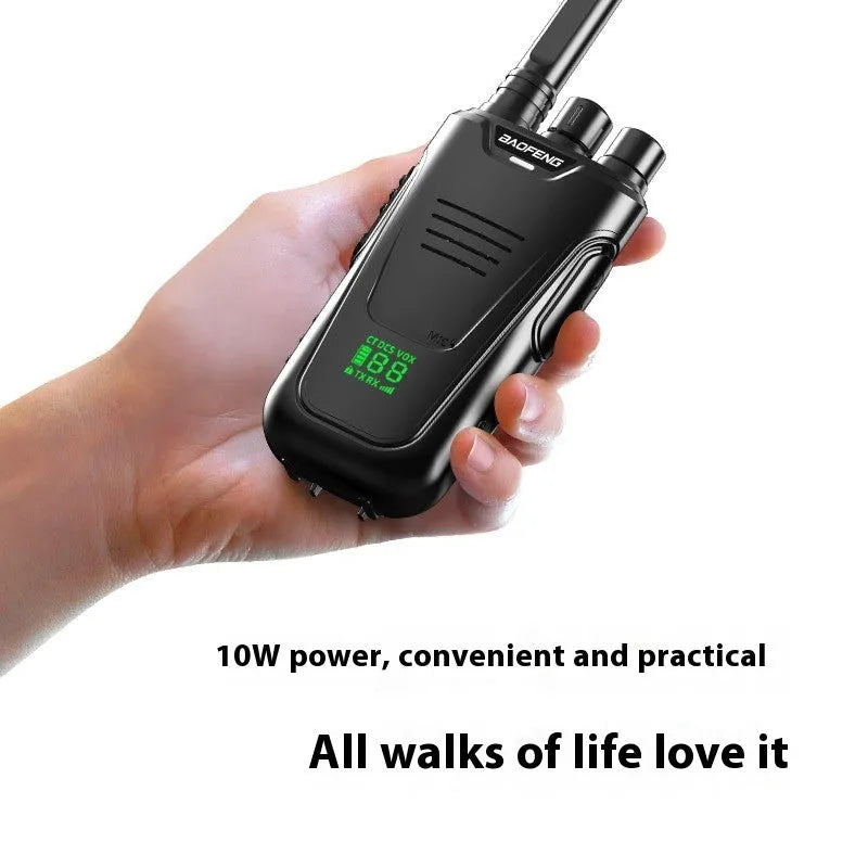 Red or yellow high-power 10W rechargeable intercom for hotels and child monitoring with USB charging.