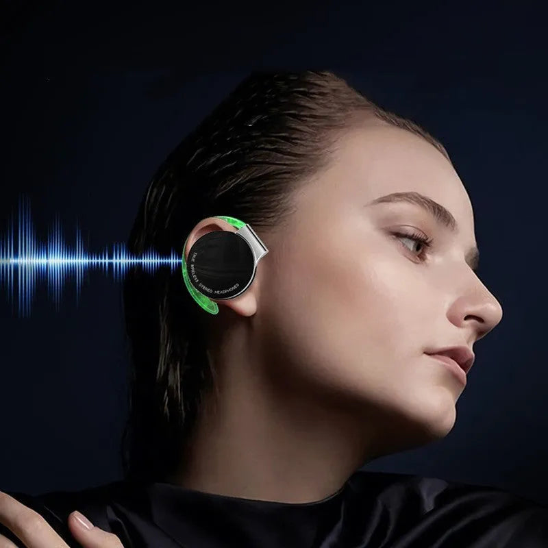 Black and white sports wireless Bluetooth earphones with ear plug design.