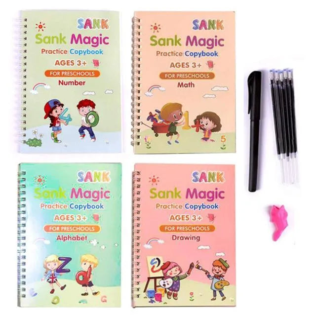 Magic calligraphy copybooks with three-dimensional slot design for children's handwriting practice