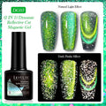 Six bottles of cat eye series nail polish gel with diamond glitter fragments in different colour styles