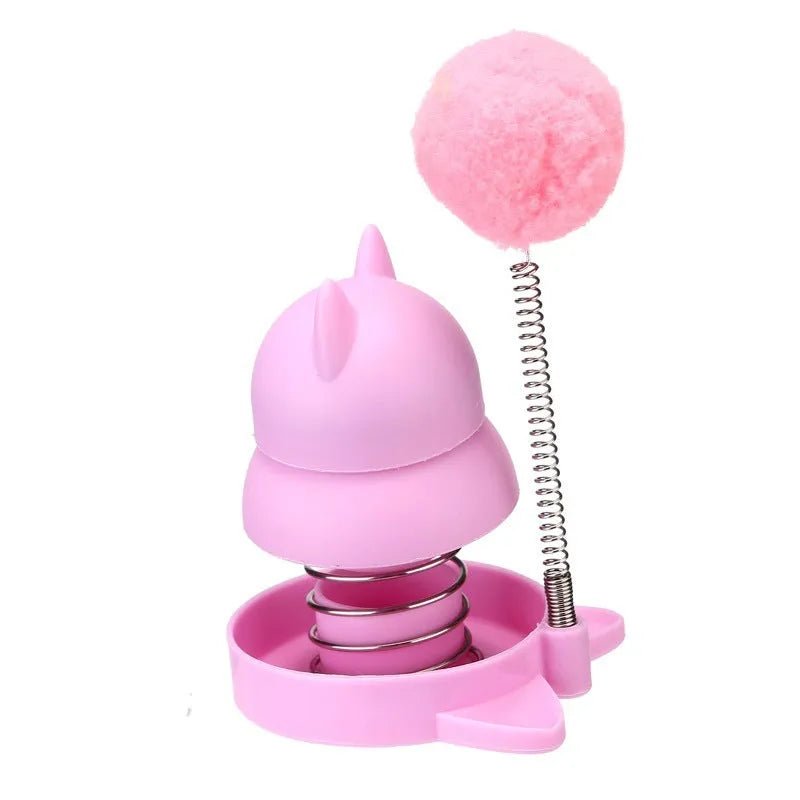 Blue, orange, and pink lucky cat licking music mint ball toy measuring 55mm.