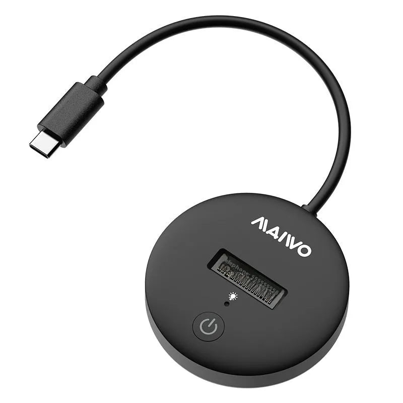 Black external USB-C NVMe SSD enclosure for M.2 drives with 10Gbps transfer speed