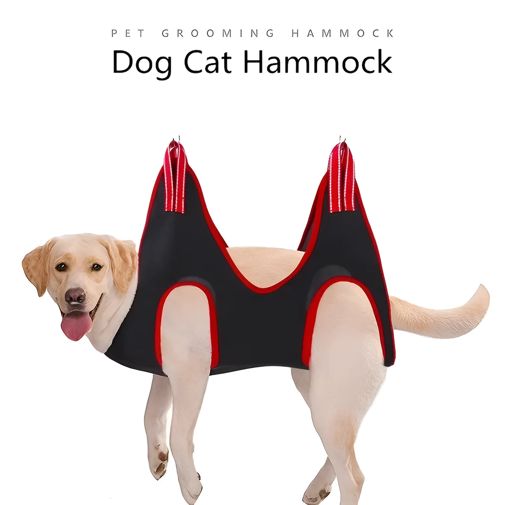 Pet grooming hammock restraint bag for cat nail trimming and bath sessions