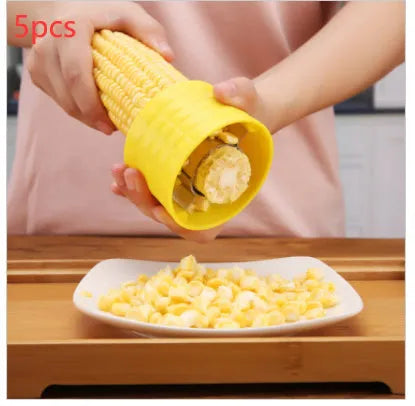 Yellow manual corn grinder thresher with corn-kernel-shaped PP plastic grip