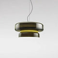 Modern glass chandelier ceiling light in four colour options measuring 36x36x18cm