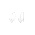 Korean-style copper heart earrings with 3D glossy finish and silver heart-shaped ear hooks