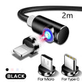 Magnetic charging cable with aluminium housing showing L-shaped connector and magnetic charging tip