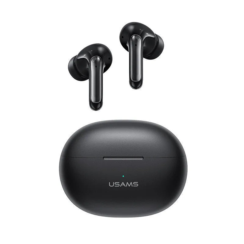 Wireless in-ear Bluetooth gaming headset in gradient blue colour showing compact design.
