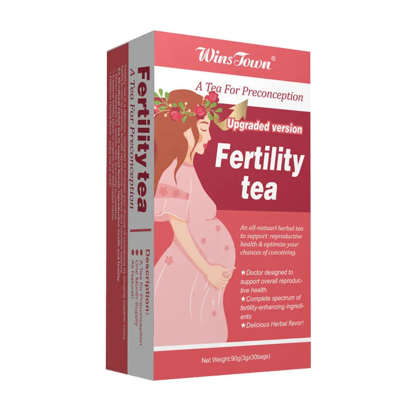 Box of fertility tea with 3x30 tea bags for reproductive health support