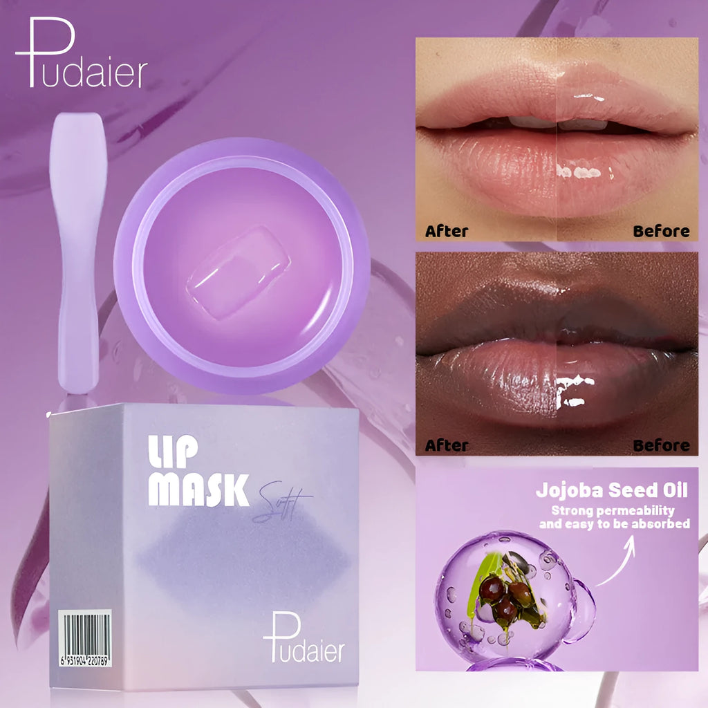 Exfoliating lip balm mask with scraper tool for lip lines, 10ml moisturising formula