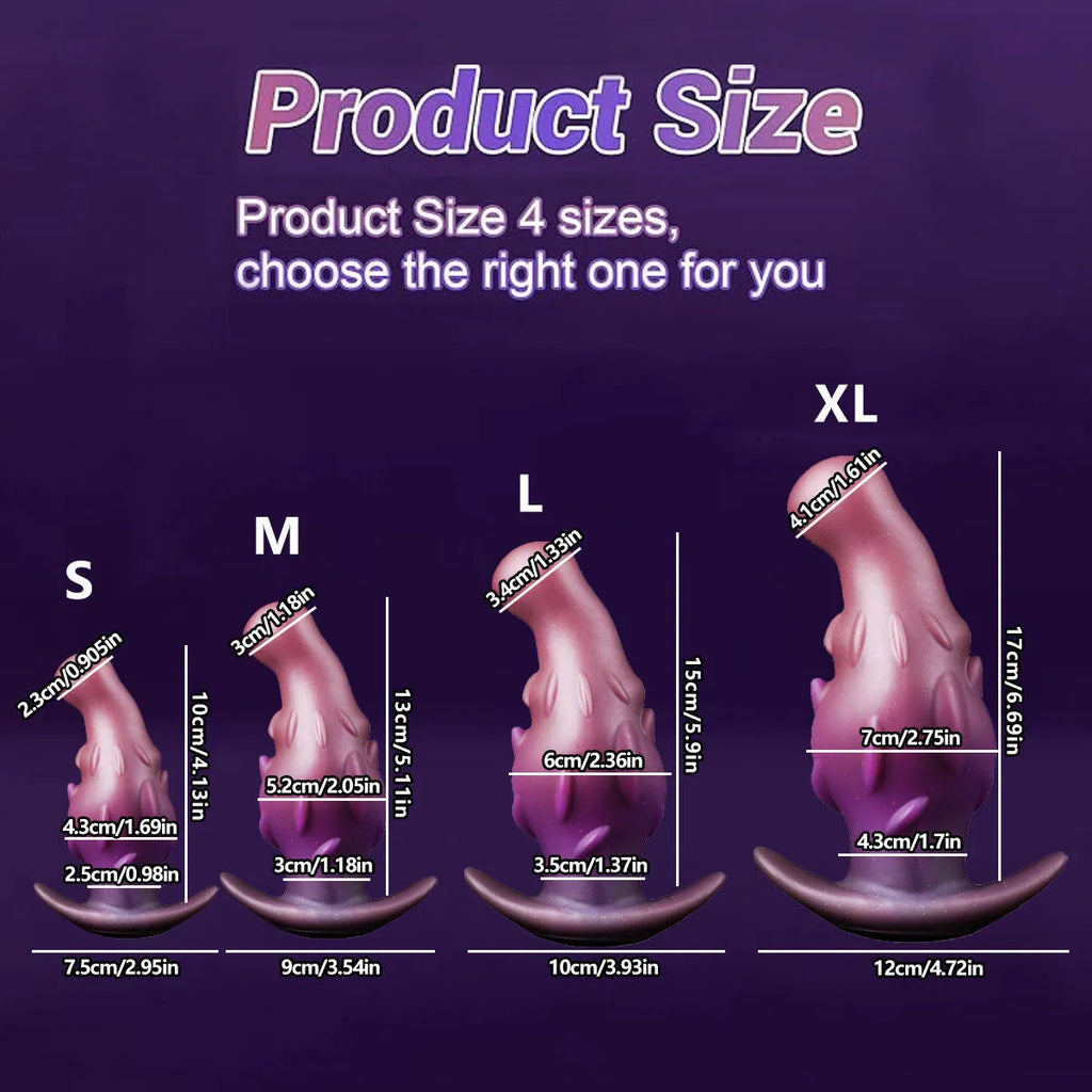 Liquid silicone adult masturbator toy in purple, gold, and black colour options.