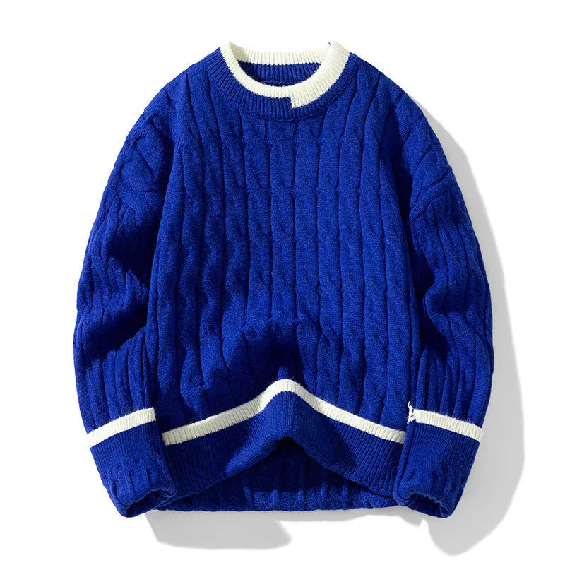 Men's loose fit pullover sweater in modal acrylic blend showing beige colour option