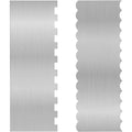 Stainless steel cream scraper with polygon pattern edges for cake decorating