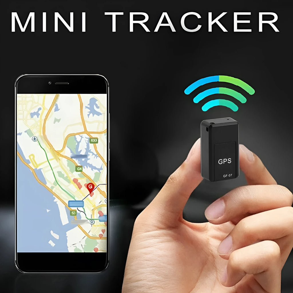 Black magnetic mini GPS tracker device with compact 35mm dimensions for vehicle tracking