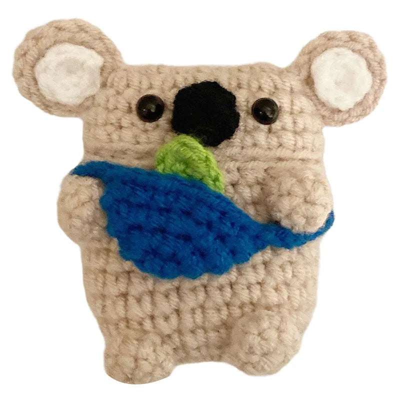 Hand-knitted koala bear backpack design earphone cover for AirPods charging case protection