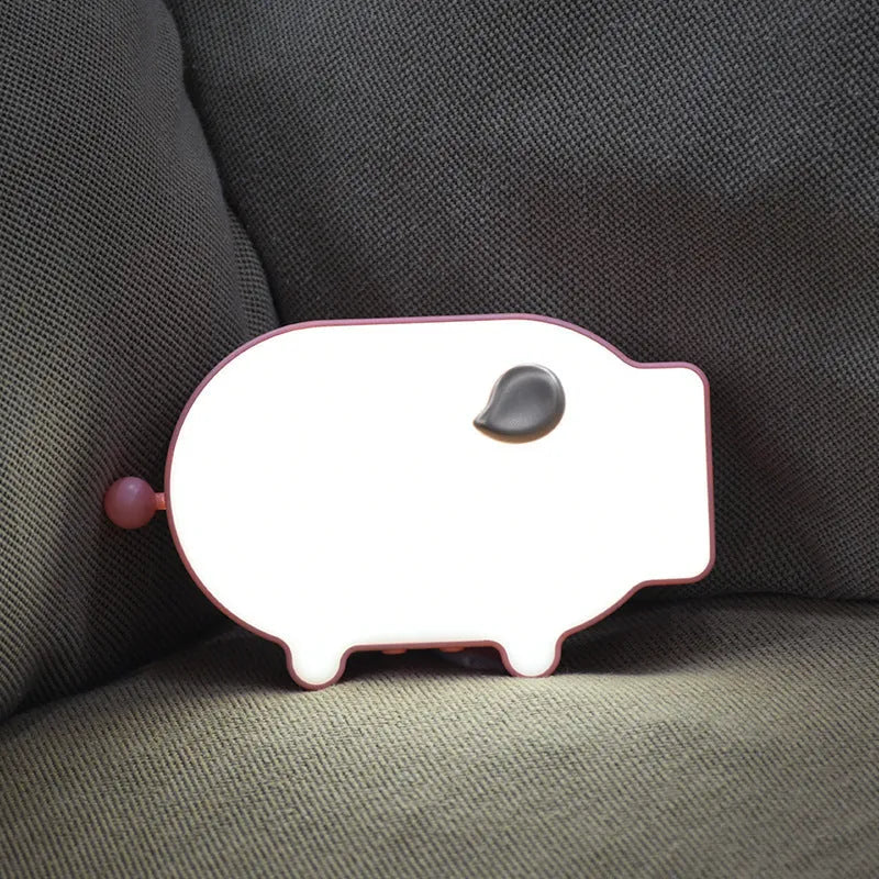 Blue multifunctional LED alarm clock showing time and temperature with USB charging port