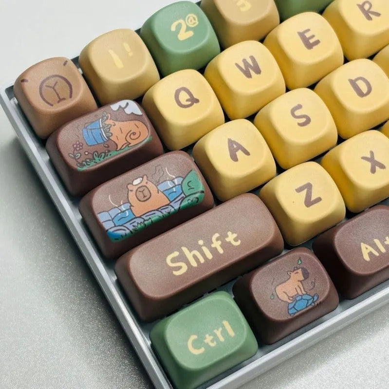 Capabala 130 key mechanical keyboard keycap set showing MOA Height profile and ABS construction