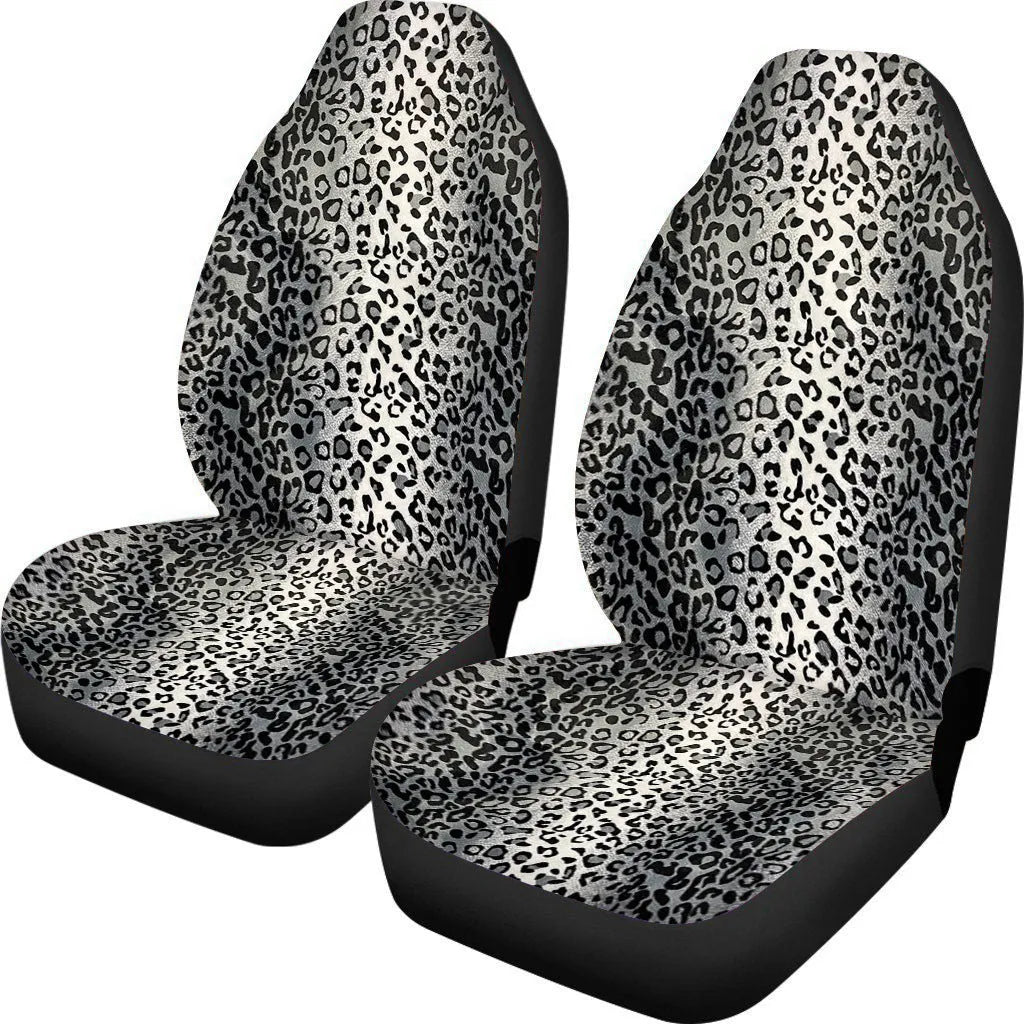 Cow spot leopard print retro car seat cover set for universal five-seat vehicles