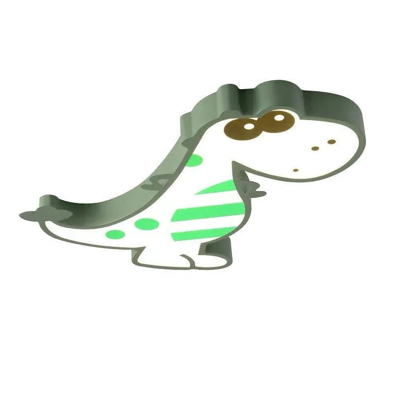 Cartoon dinosaur ceiling light with aluminium construction and PVC shade in 48cm diameter