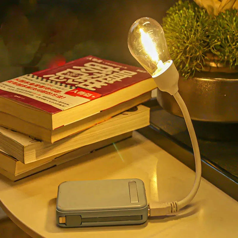 USB rechargeable folding tungsten night light with S14 lamp tube