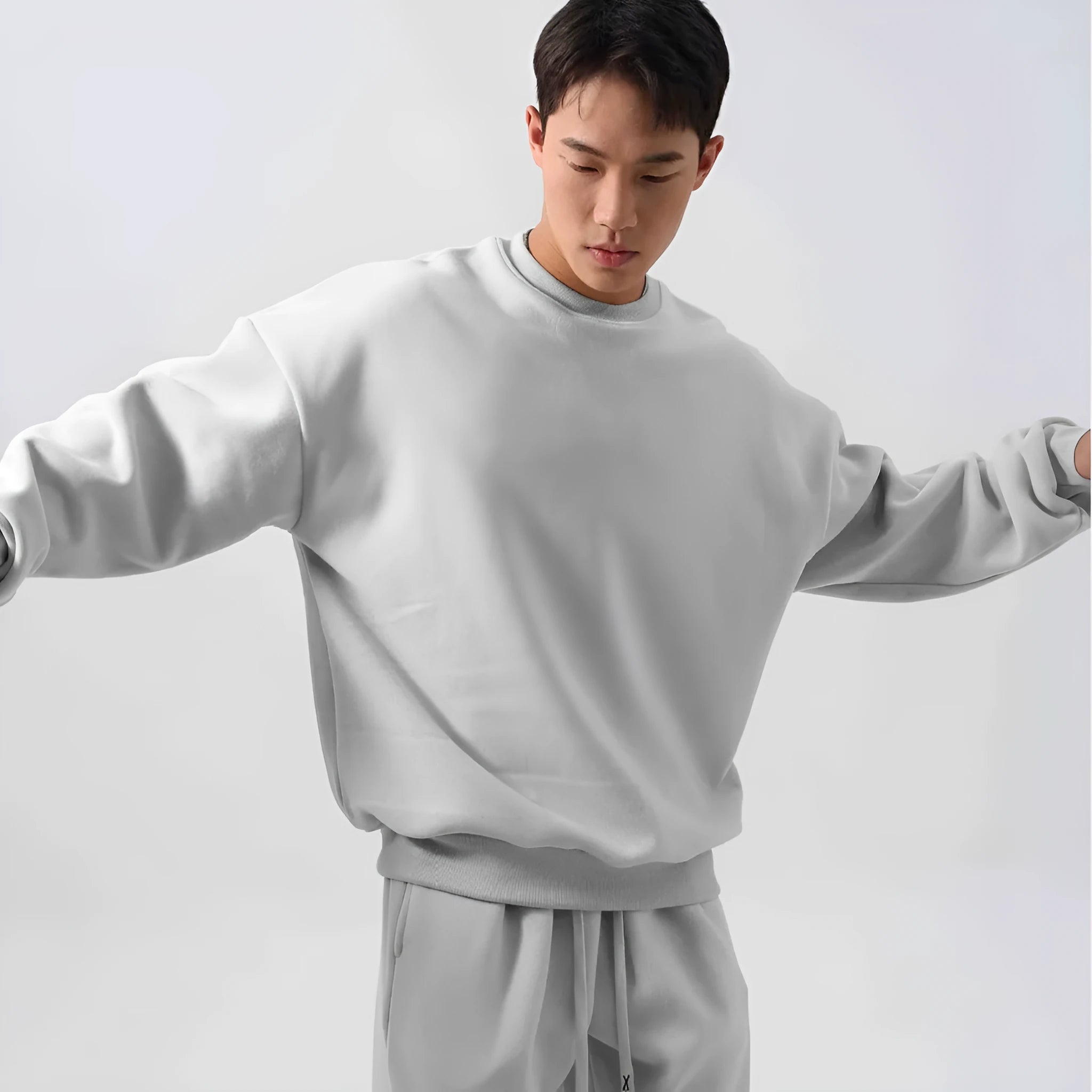 Men's polar fleece winter sports suit with long sleeve top and trousers in multiple colours.