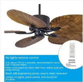 52-inch retro-style ceiling fan light with wooden blades and integrated LED lighting