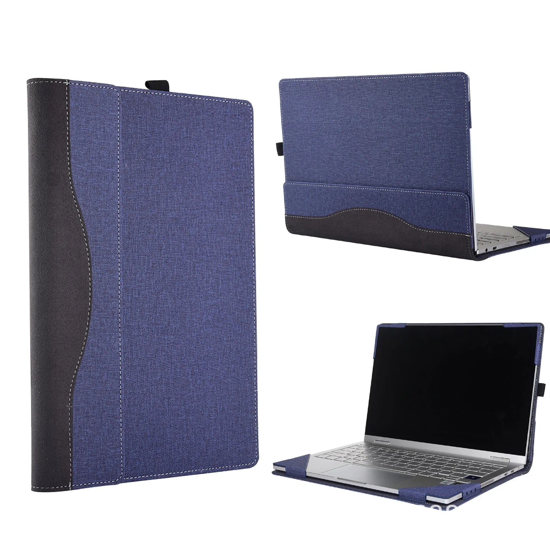 Black imitation leather protective sleeve for Microsoft Laptop6 with Chinese-style fabric decoration