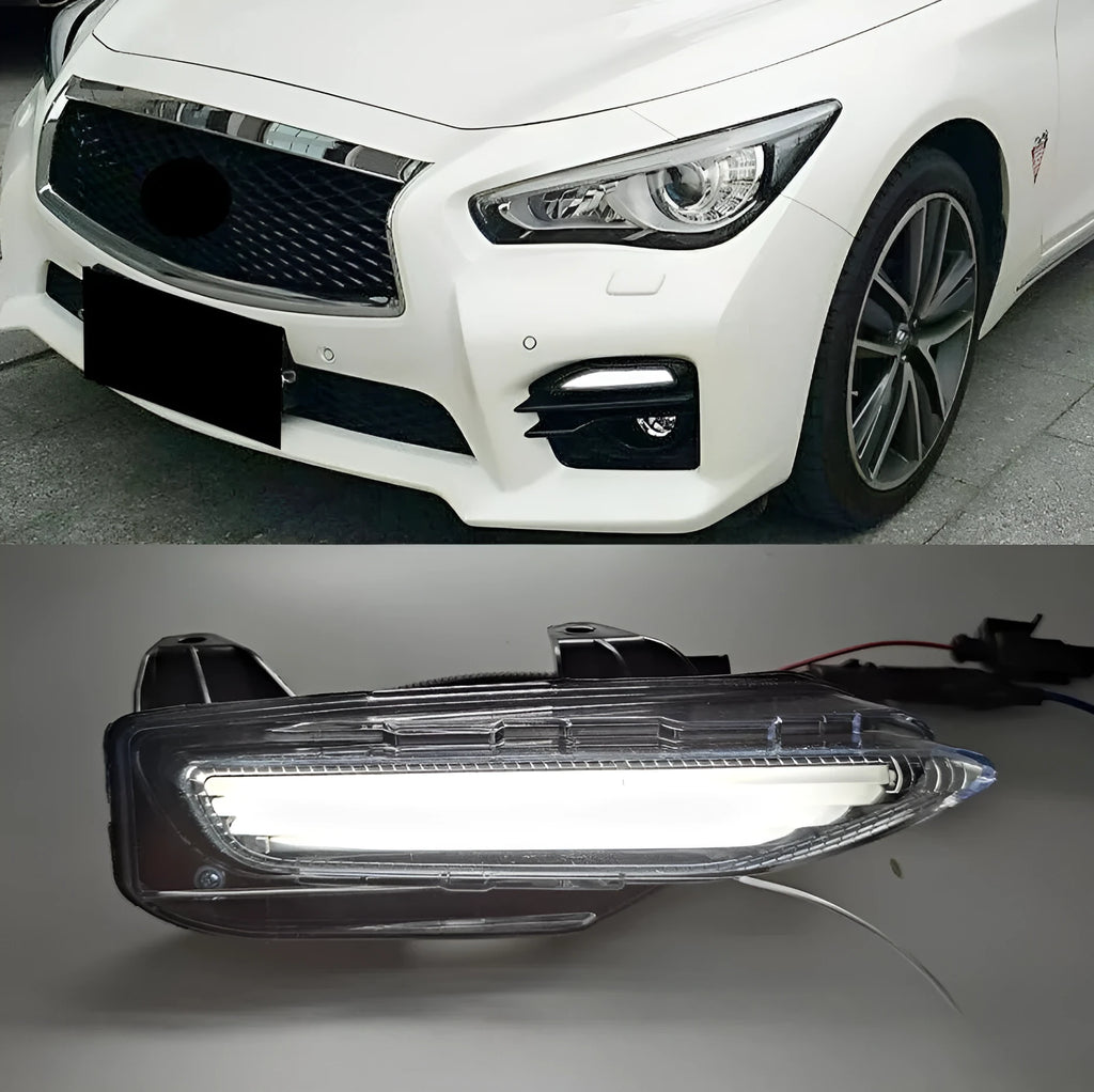 Infiniti Q50 Q70 front bumper LED daytime running and fog light assembly replacement unit