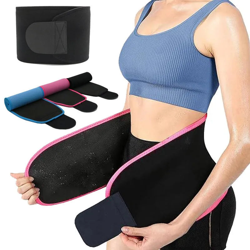 Neoprene lumbar support belt in black colour with adjustable closure for fitness and sport activities