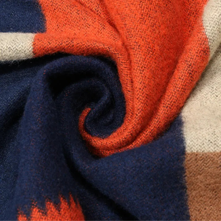Flos Llama imitation cashmere scarf in M camel with tassels, 180x30cm