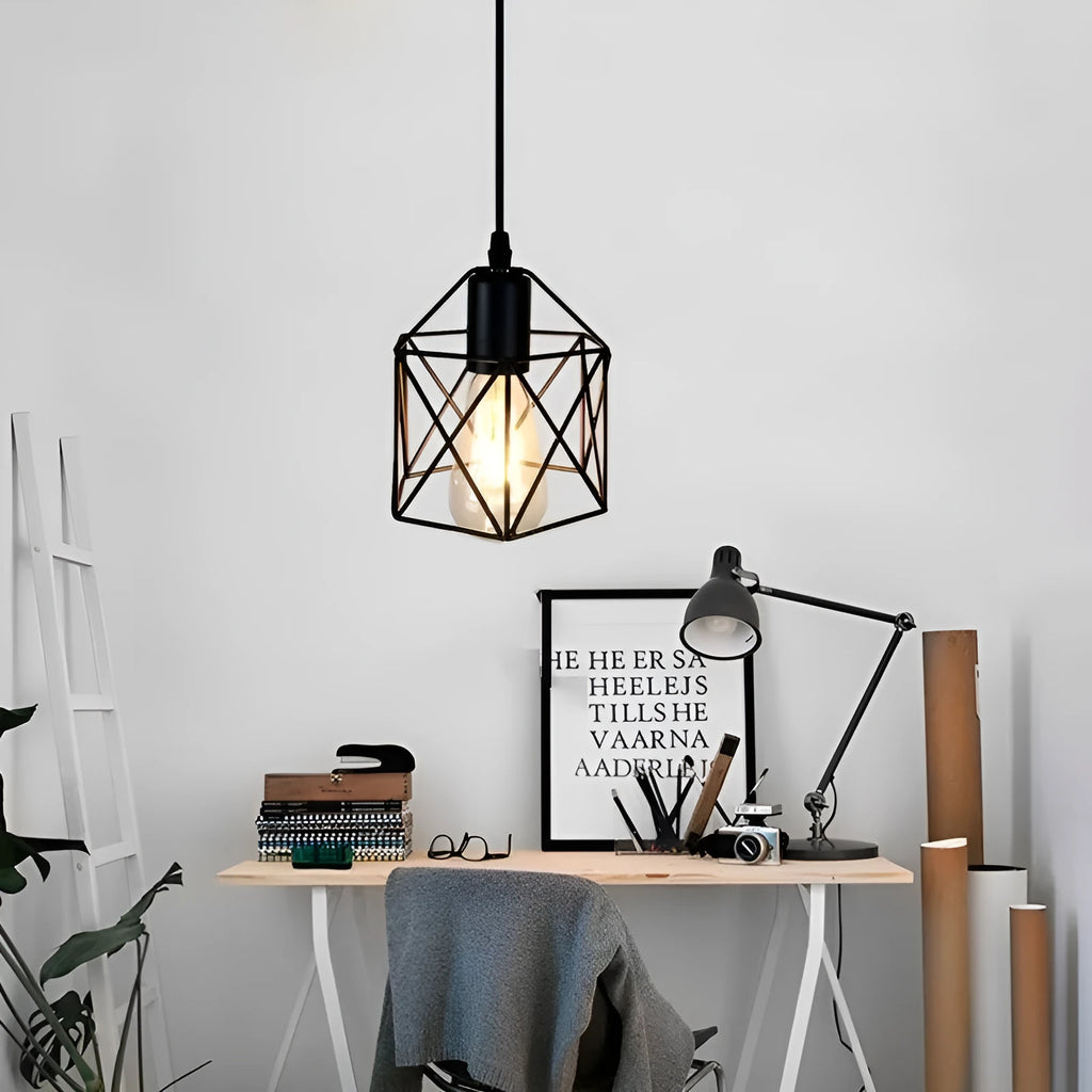 American country decorative LED light with iron shade measuring 150mm by 140mm