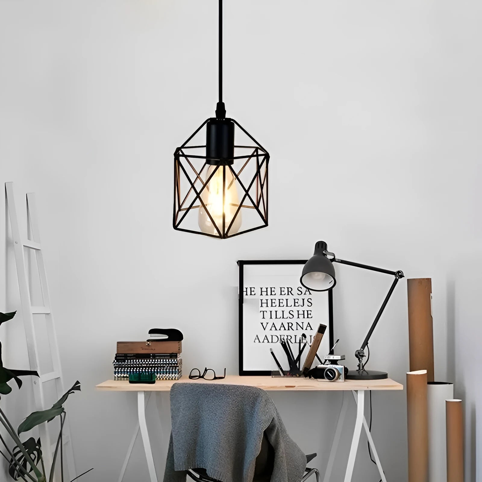 American country decorative LED light with iron shade measuring 150mm by 140mm