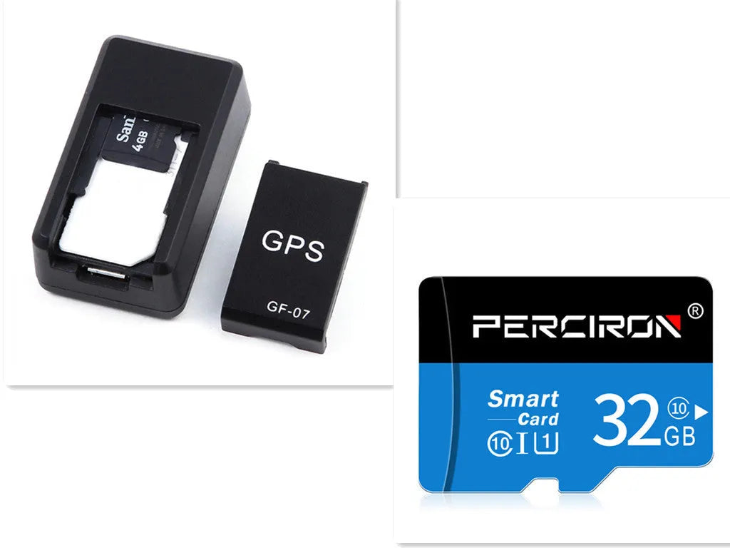 Black magnetic mini GPS tracker device with compact 35mm dimensions for vehicle tracking