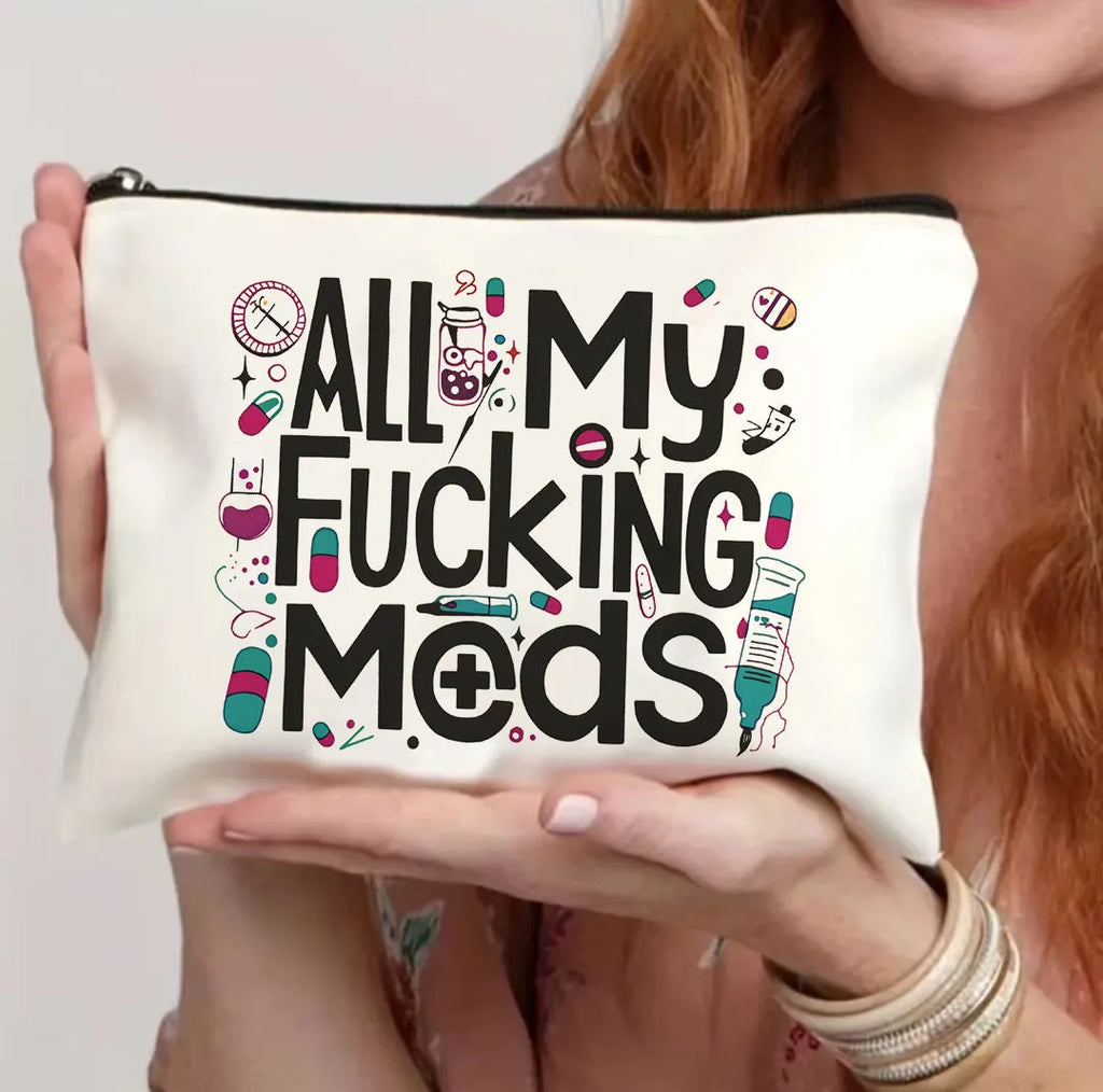 Canvas zip cosmetic bag with polyester interior in one of five colour options